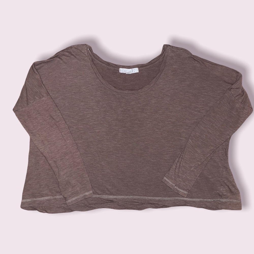 brown flowy long sleeve top